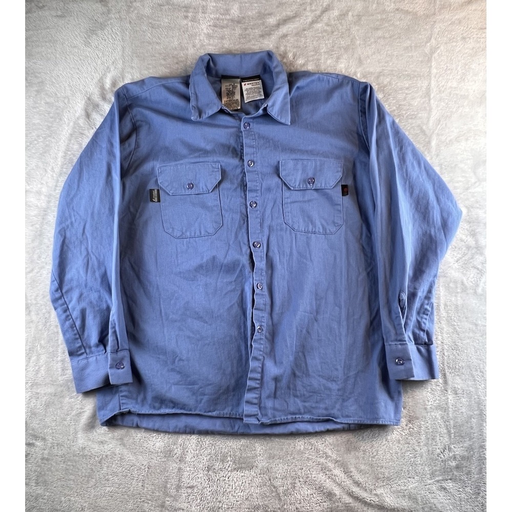 Aramark Westex Flame Resistant Shirt Mens 1XL Blue Ultra Soft FR Workwear